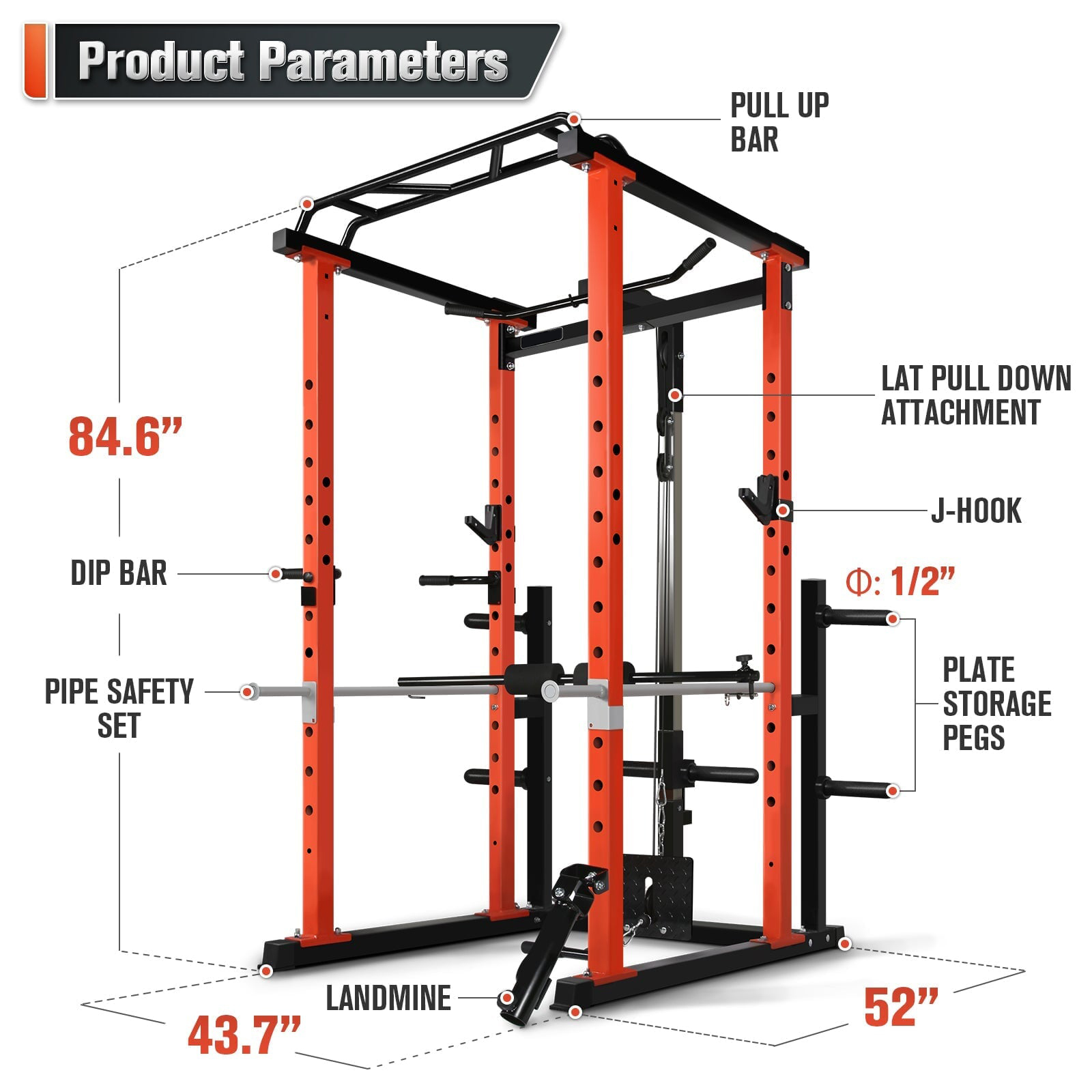 Squat Rack Power - جهاز تدريب القوة متعدد الوظائف للاستخدام