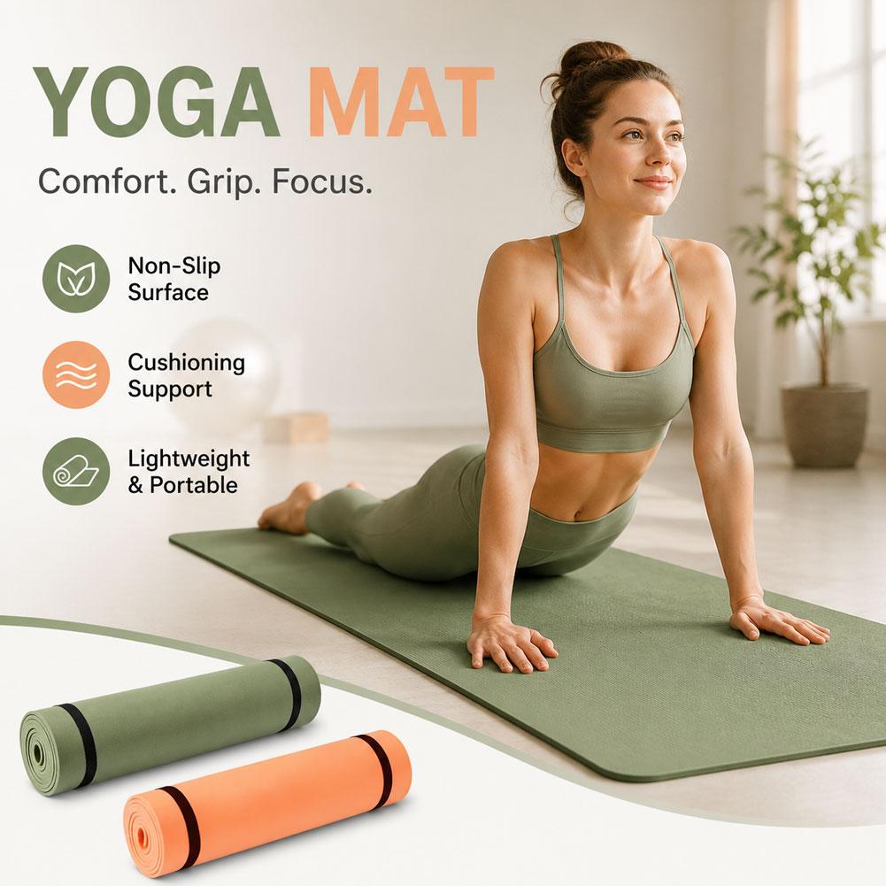 Gymnastics Mat Thick - سجادة يوجا سميكة مضادة للانزلاق، سجادة