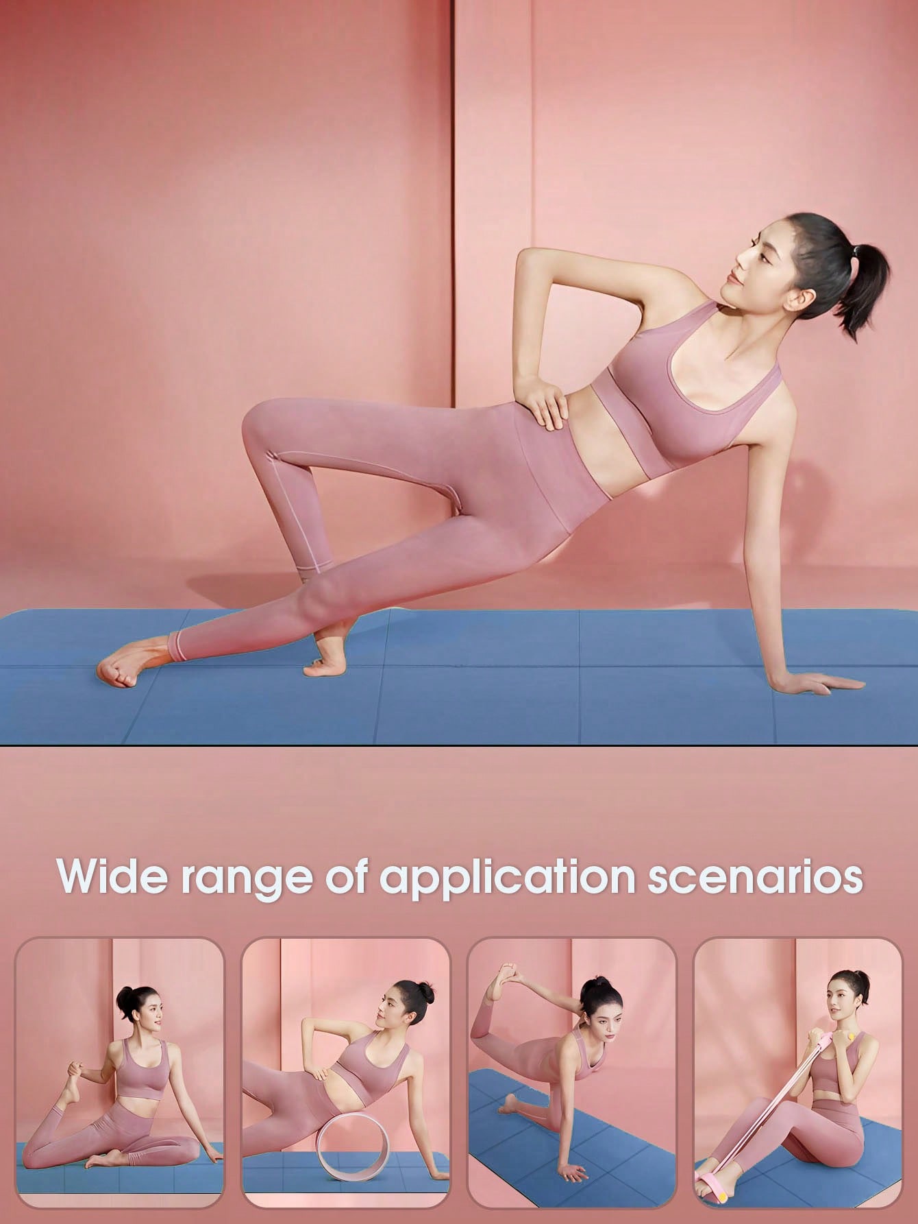 Gymnastics Mat Thick - طوي اليوغا حصيرة الأزرق الداكن صديقة
