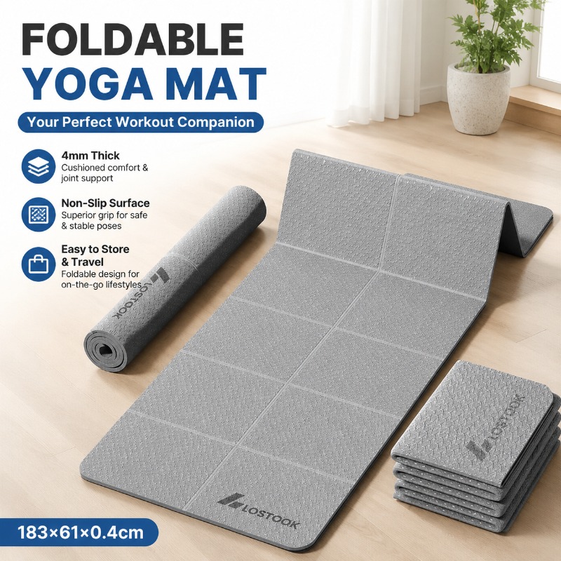 Gymnastics Mat Thick - سجادة يوجا محمولة قابلة للطي غير