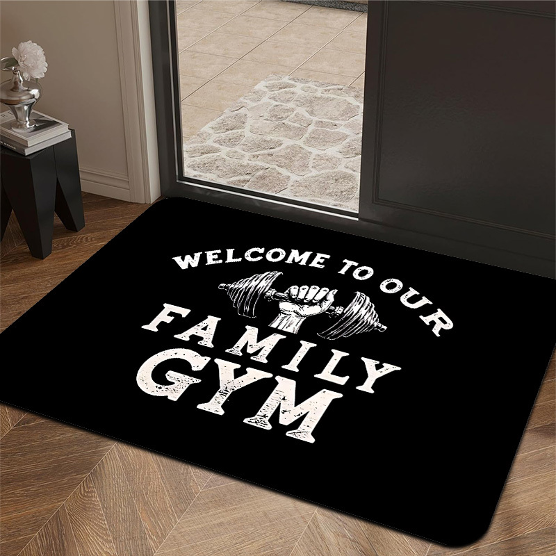 Home Gym Layout - سجادة مطبوعة عليها شعار Family Gym