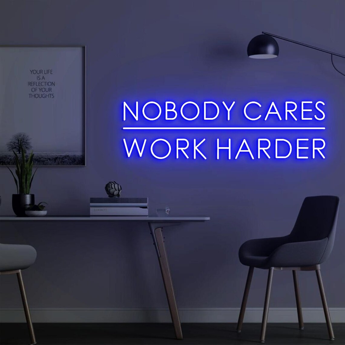 لافتة نيون 'لا أحد يهتم بعمل أ - مراجعة Home Gym Design Ideas وسعره