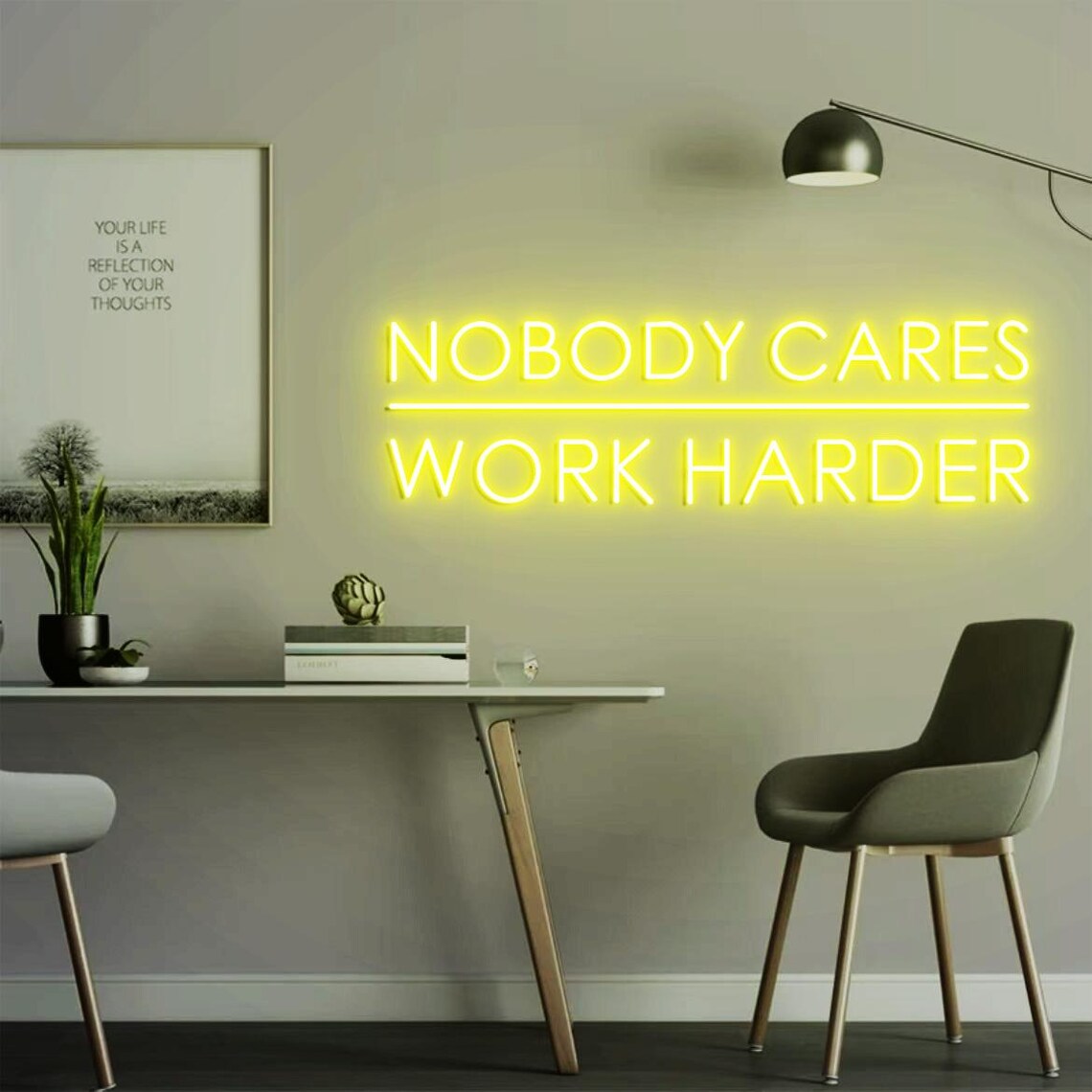 لافتة نيون 'لا أحد يهتم بعمل أ - مراجعة Home Gym Design Ideas وسعره