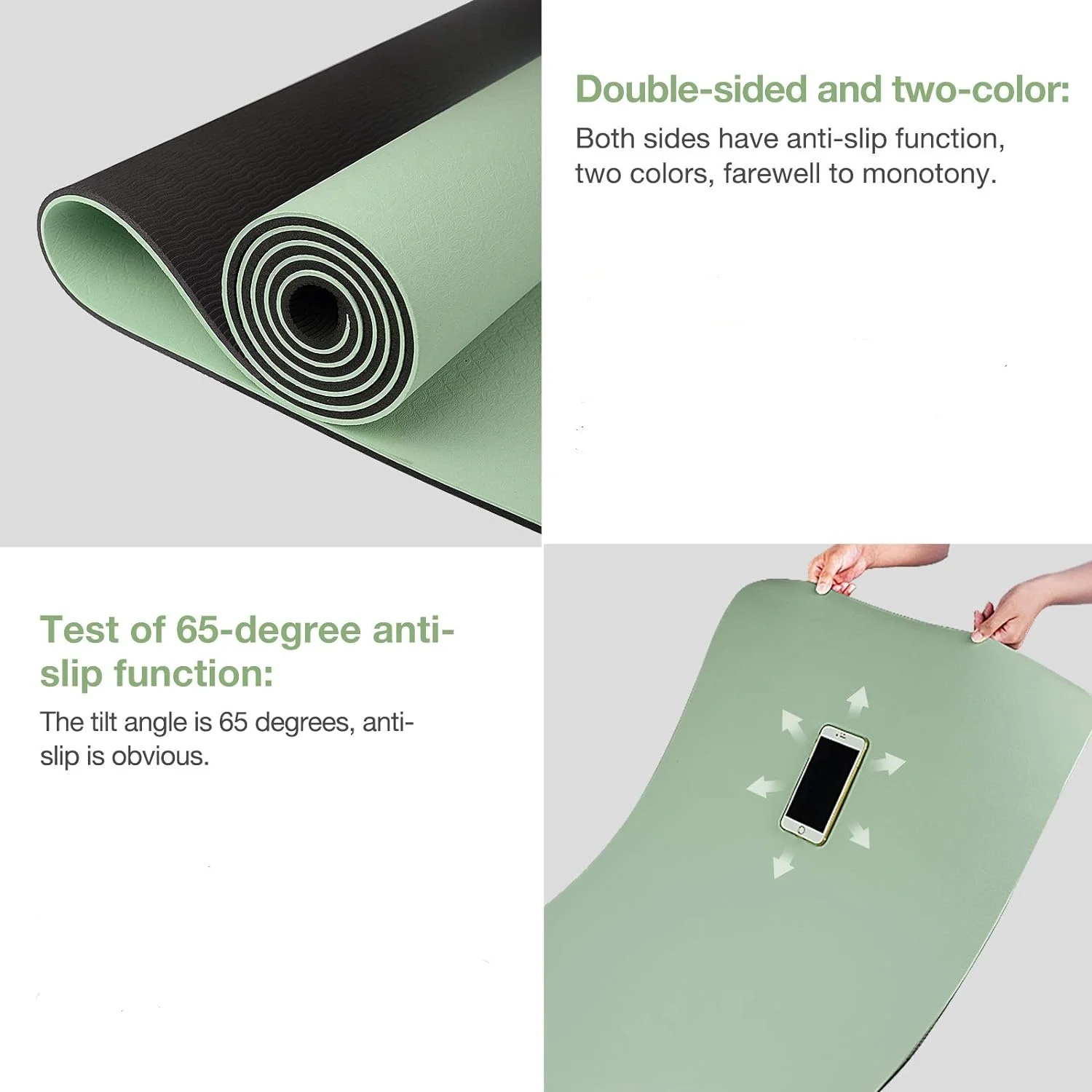 حصيرة اليوغا TPE صديقة للبيئة، - مراجعة Gymnastics Mat Thick وسعره