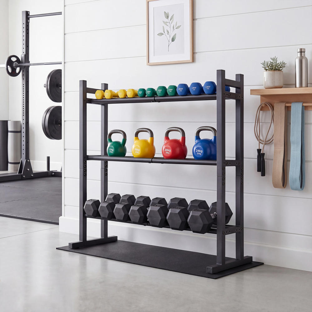 حامل أثقال ثلاثي الطبقات شديد  - مراجعة Home Gym Weights وسعره
