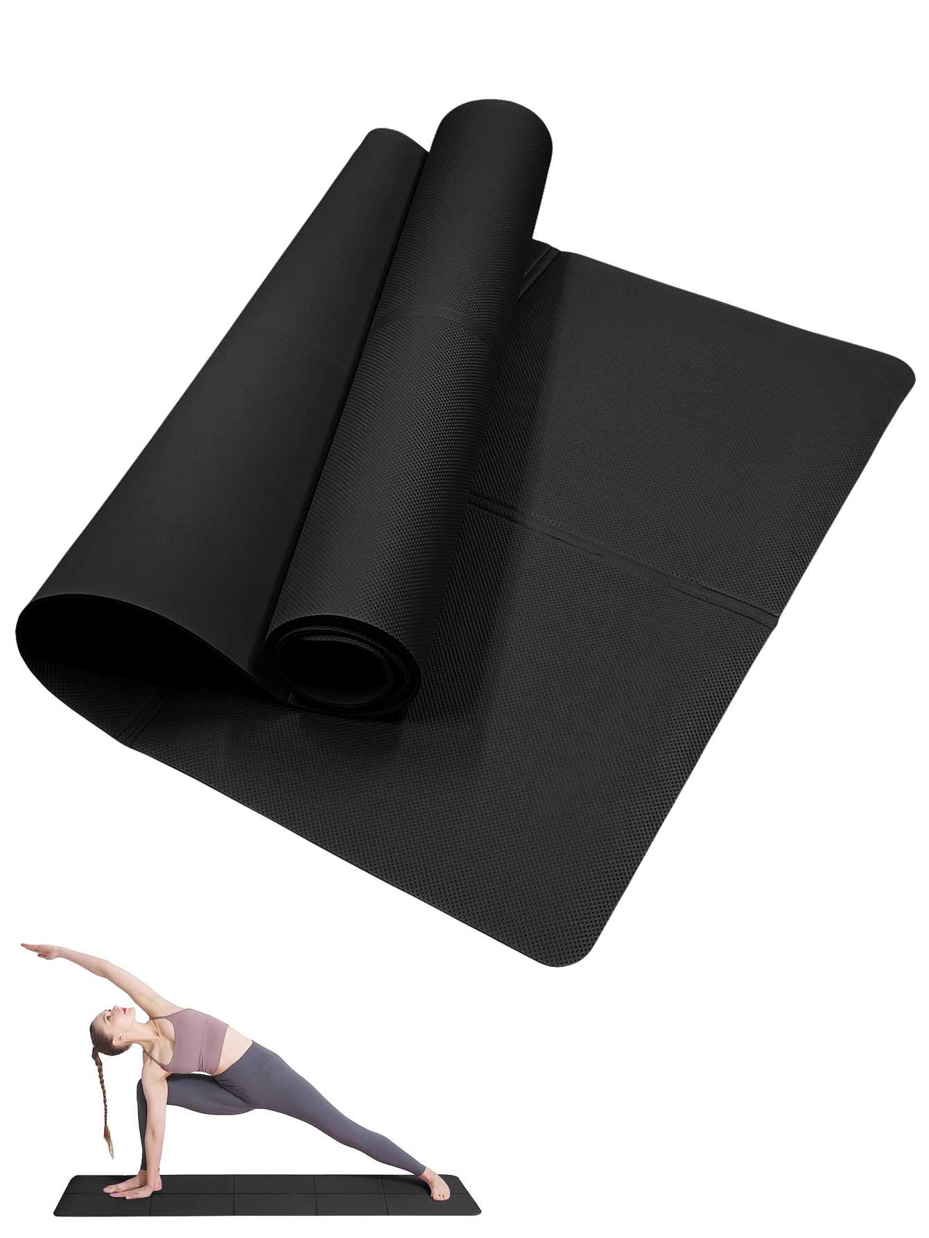 طوي اليوغا حصيرة سوداء صديقة ل - مراجعة Gymnastics Mat Thick وسعره