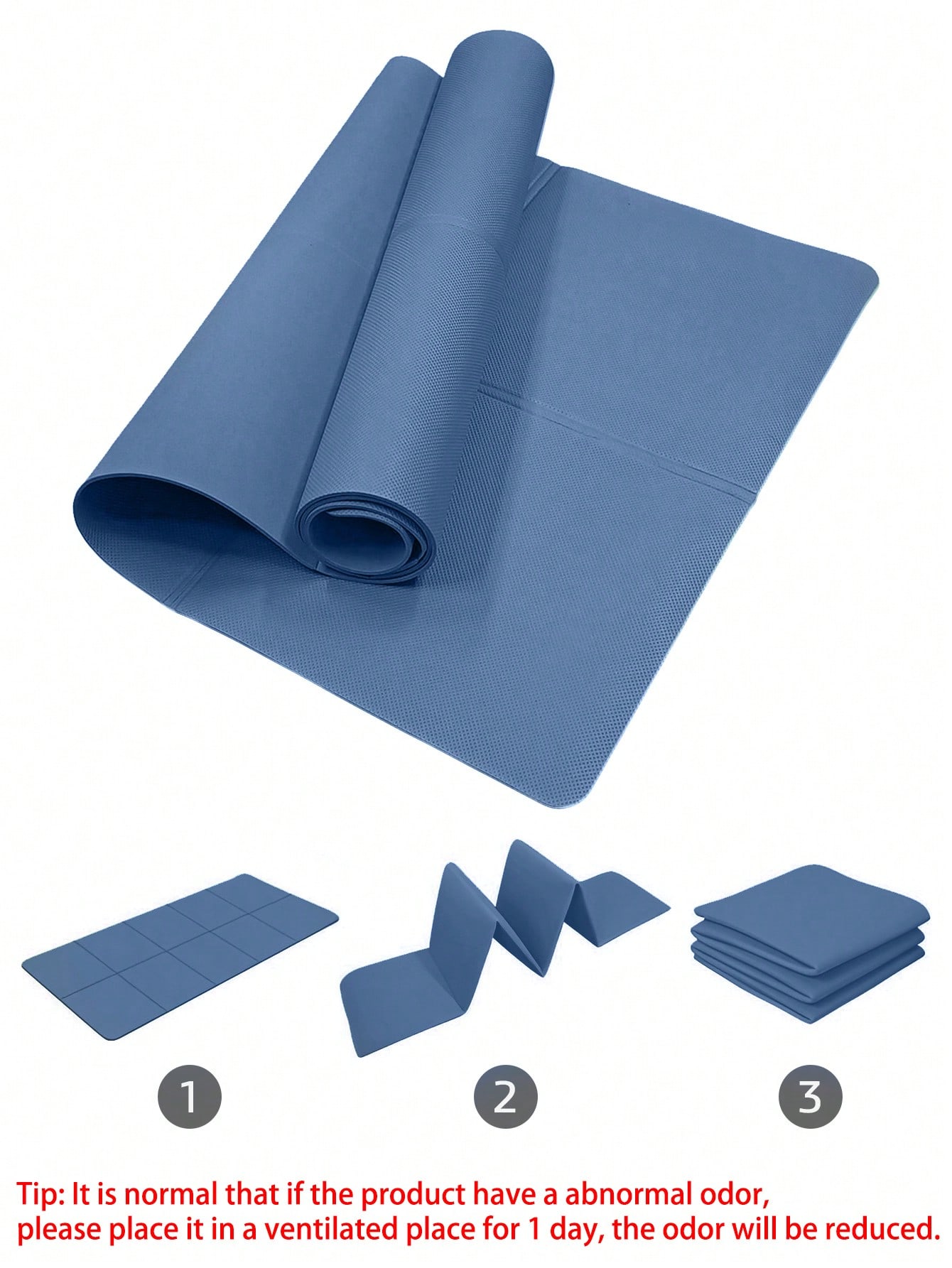 طوي اليوغا حصيرة الأزرق الداكن - مراجعة Gymnastics Mat Thick وسعره